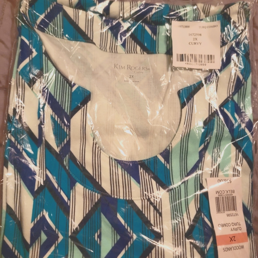 Belk Blue Striped Shirt New in Bag